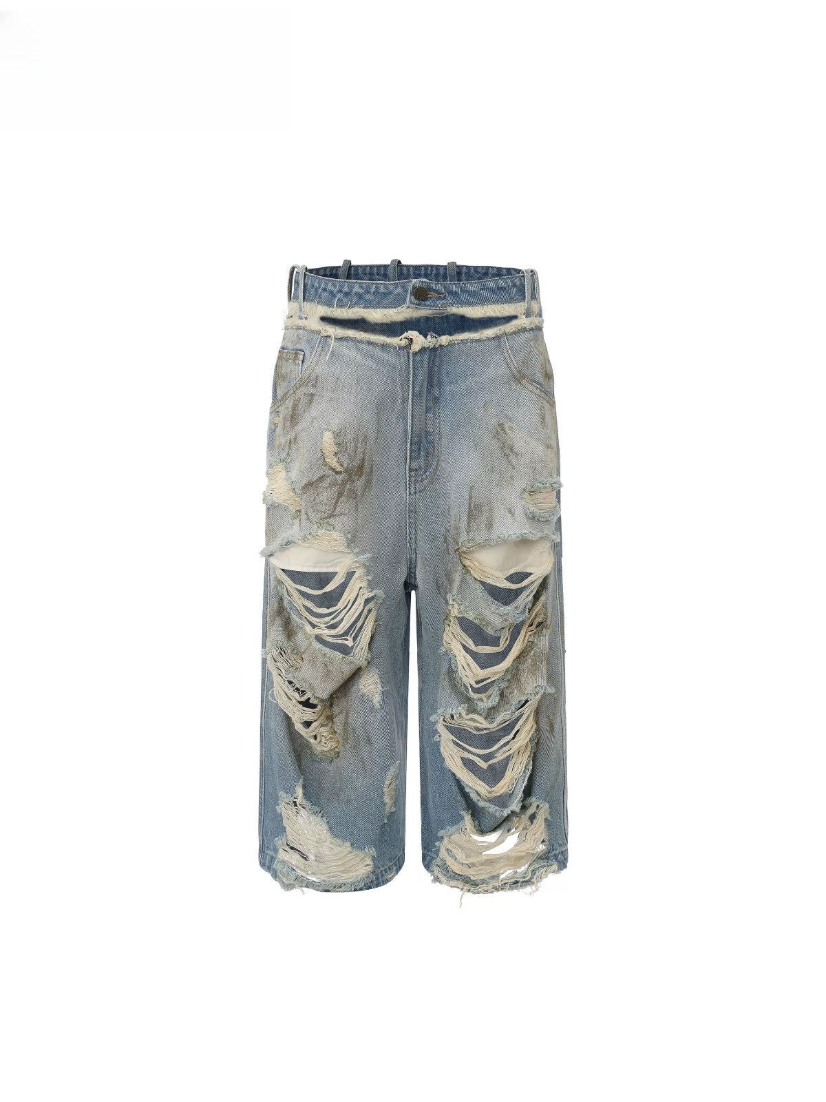 Grunge Distressed Bermuda Shorts