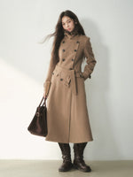 Vintage Double-Breasted Wool Trench Coat