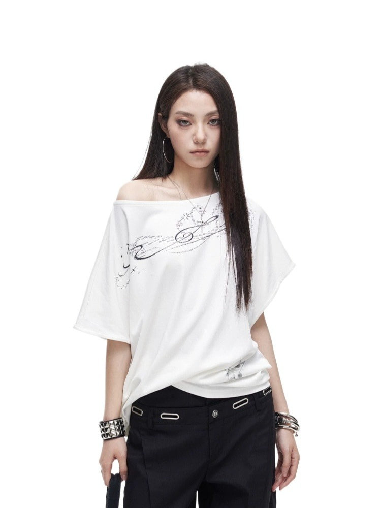 Off Shoulder Graphic Tee