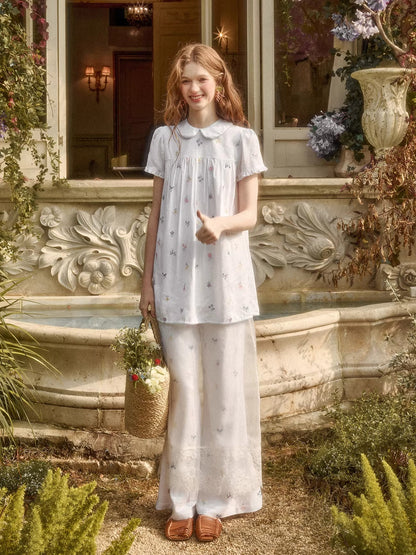 Linen Embroidered Three-Piece Set