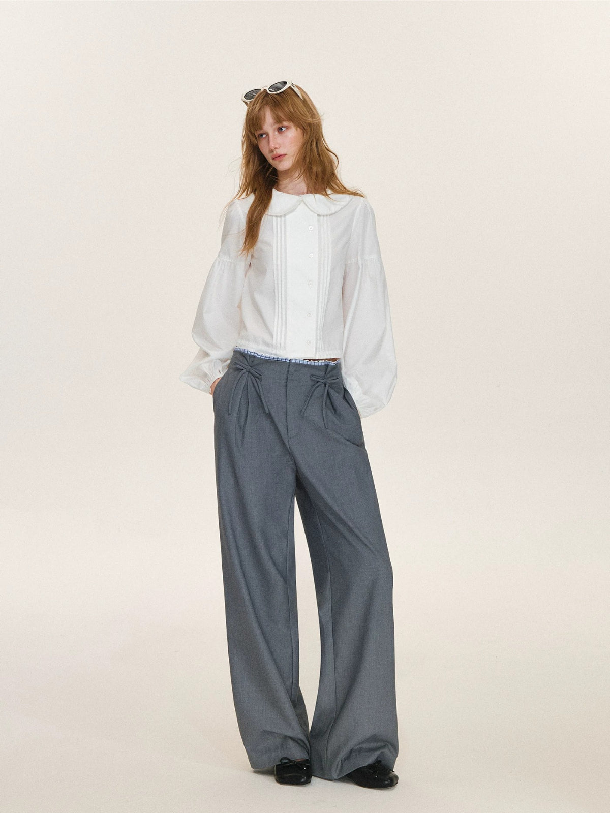 French Tuck Pleat Blouse