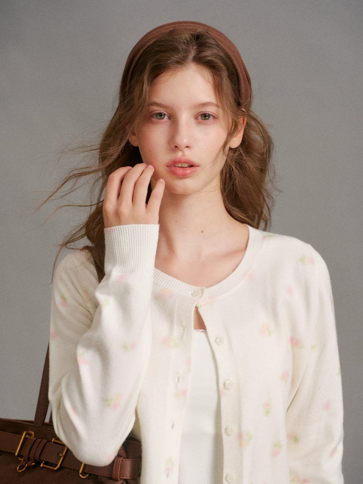 Soft Focus Rose Knit Cardigan