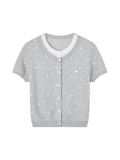 Polka Dot Layered Knit Tee