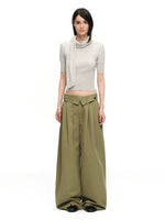 Crossover Wide-Leg Pants