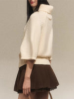 High-Neck Jacquard Knit Top