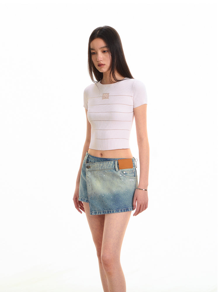 Modern Rhinestone Galaxy A-line Skirt