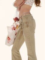 Vintage Multi-Belt Flared Denim Pants