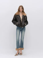 Vintage Washed Cotton Flare Jeans