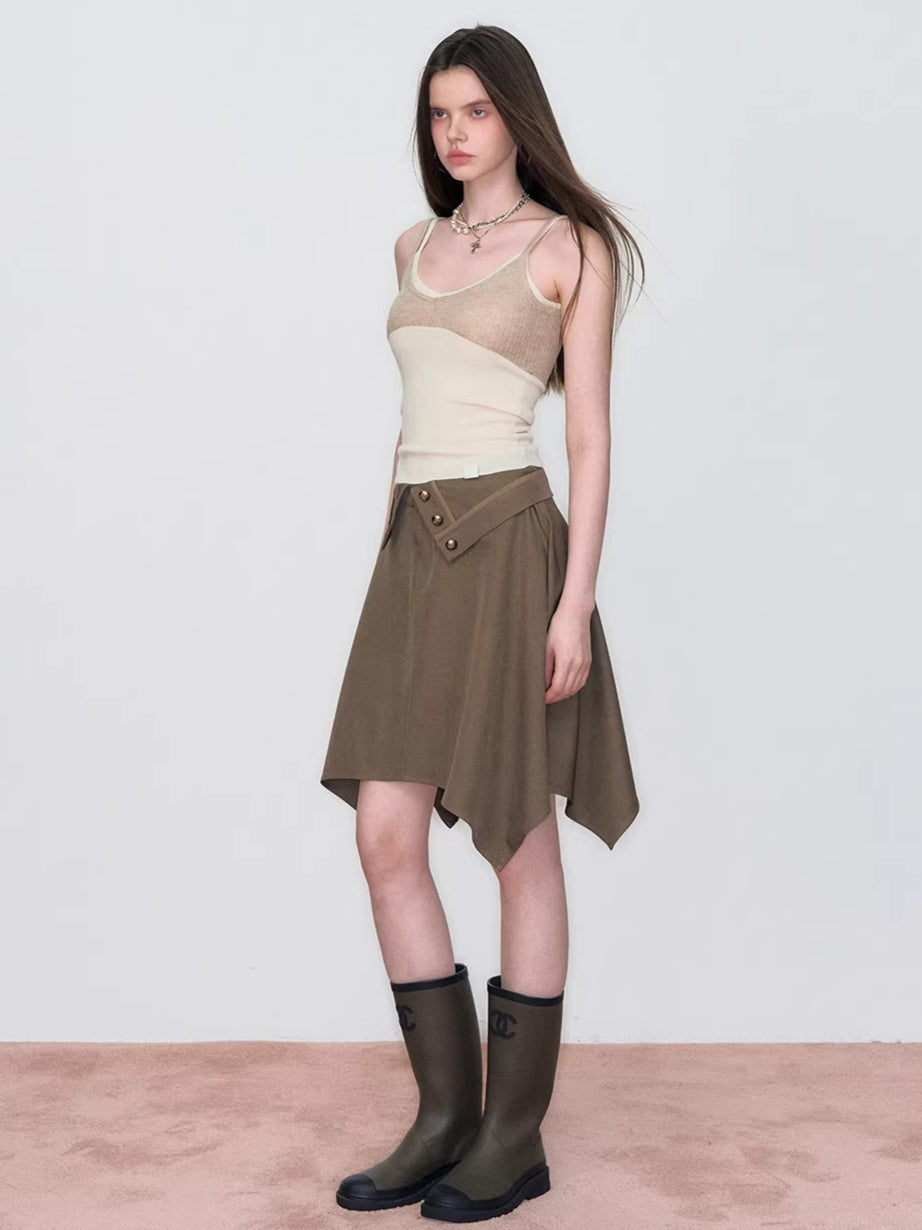 Contrast Knit Camisole Vest