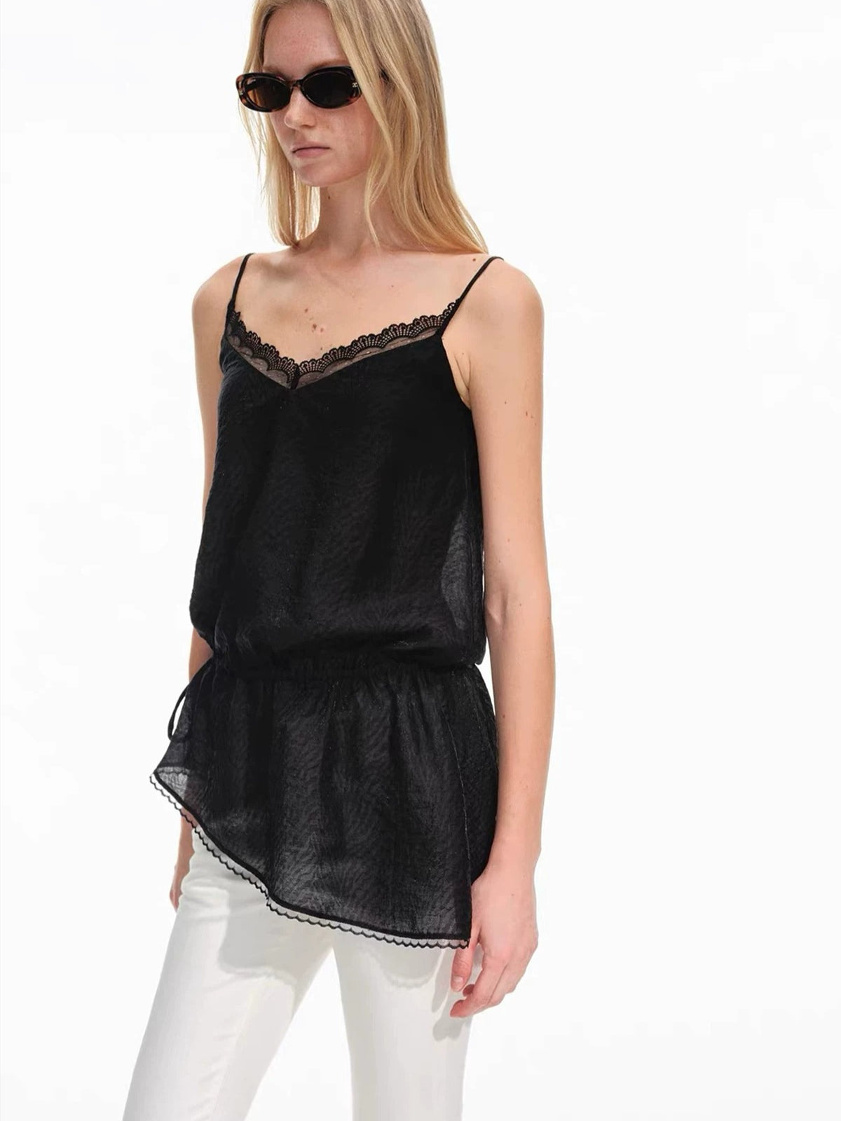 Lyocell Satin Lace Cami Top