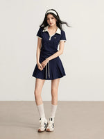 Contrast Polo & Skirt Set