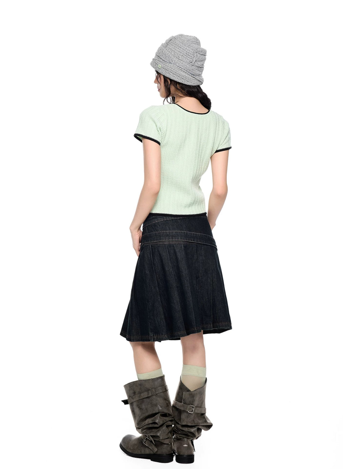 Bow Knit Short Sleeve Top