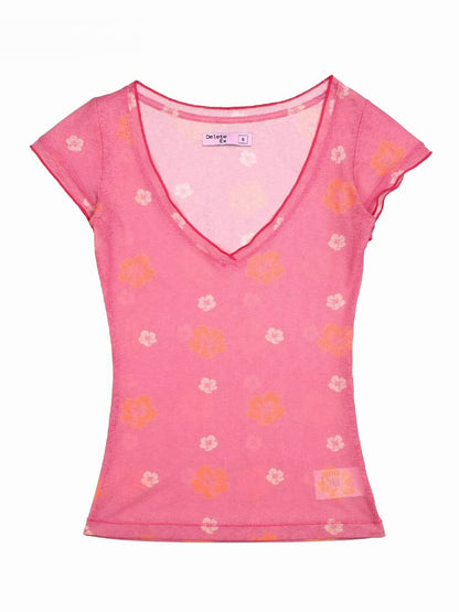 Sunfade Floral Knit T-Shirt
